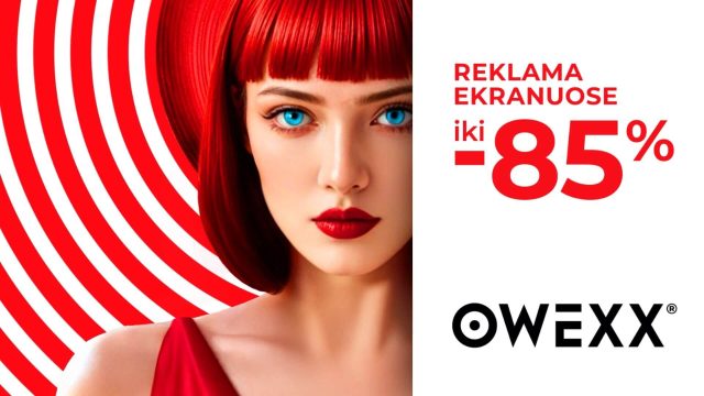 Unikali galimybė OWEXX lauko ekranų tinkle: nuolaidos reklamos transliacijoms net iki 85 %